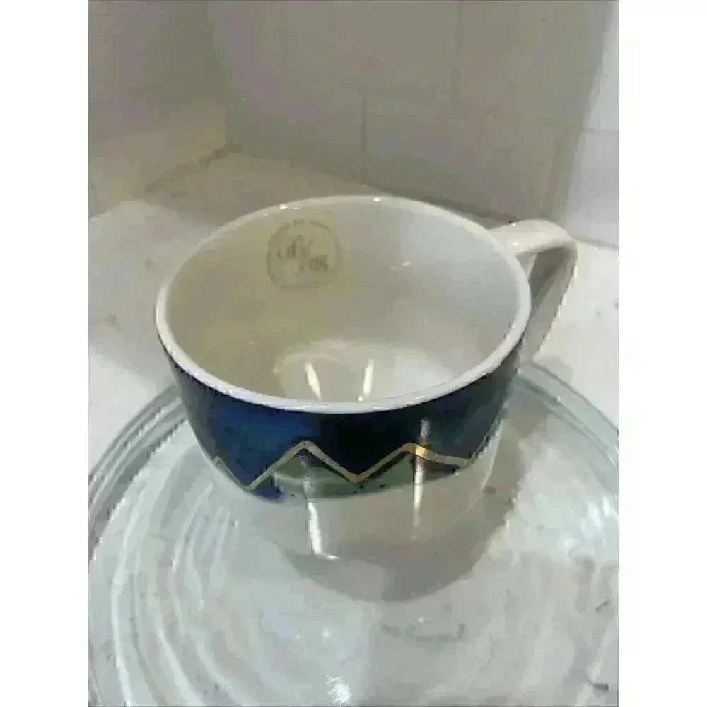 STARBUCKS 2015 Coffee Mug Artisan Series 06/08 Elevation 12 oz Blue Green